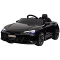 Aosom Kids Ride On Car, 12V Licensed Audi Rs E Tron Gt 3.1 Mph Electric Car For Kids, Ride On Toy For Boys And Girls With Remote Control, 4 Wheels With Suspension, Horn, Music, Lights, Black Black Plastic