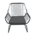 Idaho Club Chair Gray Woven Rope