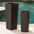 Rattan Flower Pot Brown Brown Rattan