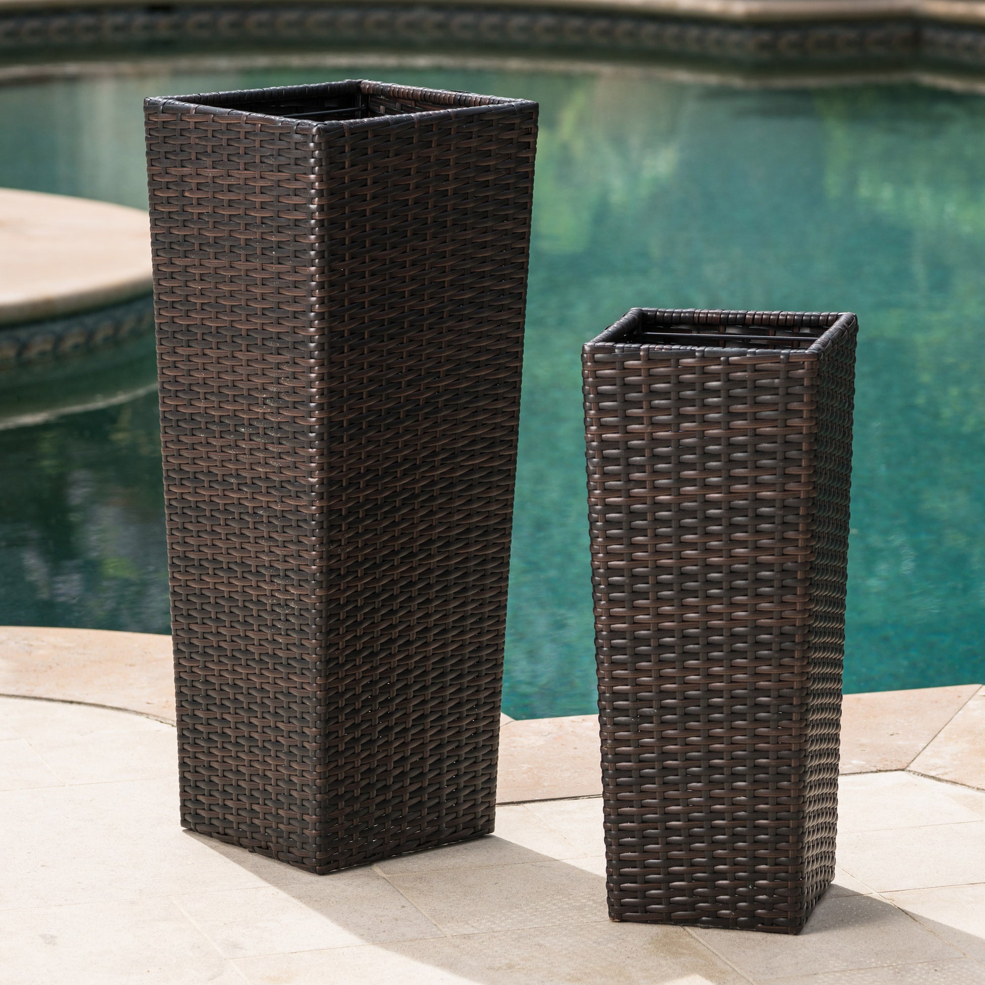 Rattan Flower Pot Brown Brown Rattan