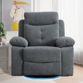 Power Recliner Glider Chair With Bluetooth Speaker 270 Degree Swivel With Led Light Side Arm With Storage Pockets Usb Type C Charging Port Button Control Retractable Footrest Adjustable Backrest Lg Light Grey Linen Power Push Button Metal Primary Living