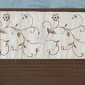 Embroidered Window Valance Blue 50X18