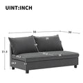 Modular Piece Loveseat, Part Of Sectional Sofa,Chenille,Minimalist Style,2 Colors,Not For Separate Use Gray Chenille 2 Seat