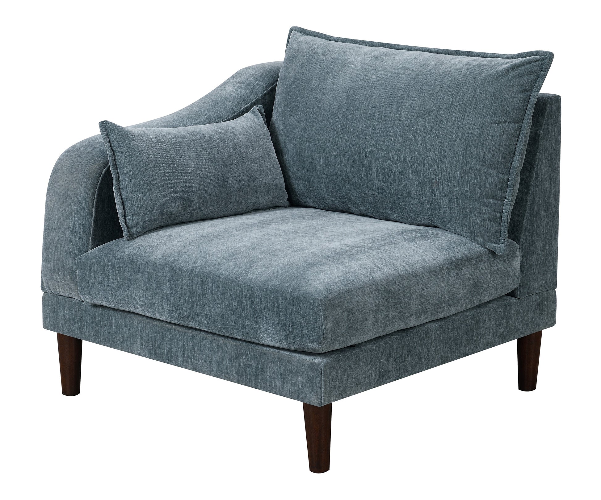 Beautiful 5Pcs Modular Sectional Set 2X One Arm Chairs 2X Armless Chair 1X Ottoman Living Room Furniture Mineral Color Morgan Fabric Grayish Primary Living Space Cushion Back
