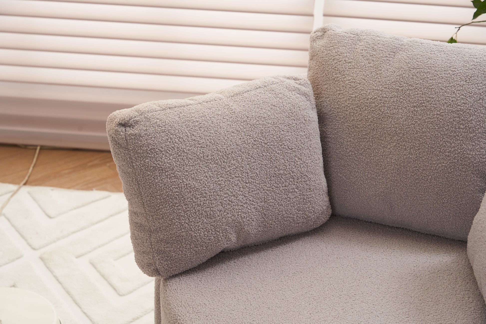 029 Teddy Fabric Swivel And Storage Chair With Back Cushion For Living Room,Light Gray Light Gray Primary Living Space Modern Foam Teddy