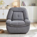 Video 360 Degree Corduroy Swivel Upholstered Manual Recliner Chair,Theater Recliner Sofa,Nursery Glider Rocker For Living Room Grey Corduroy