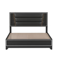 3 Pieces Bedroom Sets Queen Size Upholstered Bed With Led Lights, Nightstands And Dresser With Metal Handles And Sparkling Shiny Decoration, Black Expected Arrival Time:8.5 Queen Black 3 Piece Set Mdf Metal