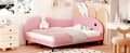 Full Size Upholstered Rabbit Shape Daybed, Sofabed With Rabbit Ear Headboard, Pink Full Pink Pu