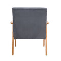 Leisure Chair With Solid Wood Armrest And Feet, Leisure Chair, Wood Frame, Velvet, L, Solid Rubber Wood Legs, Mid Century Modern Accent Chair, For Living Room Bedroom Studio Chair Dark Gray Corduroy
