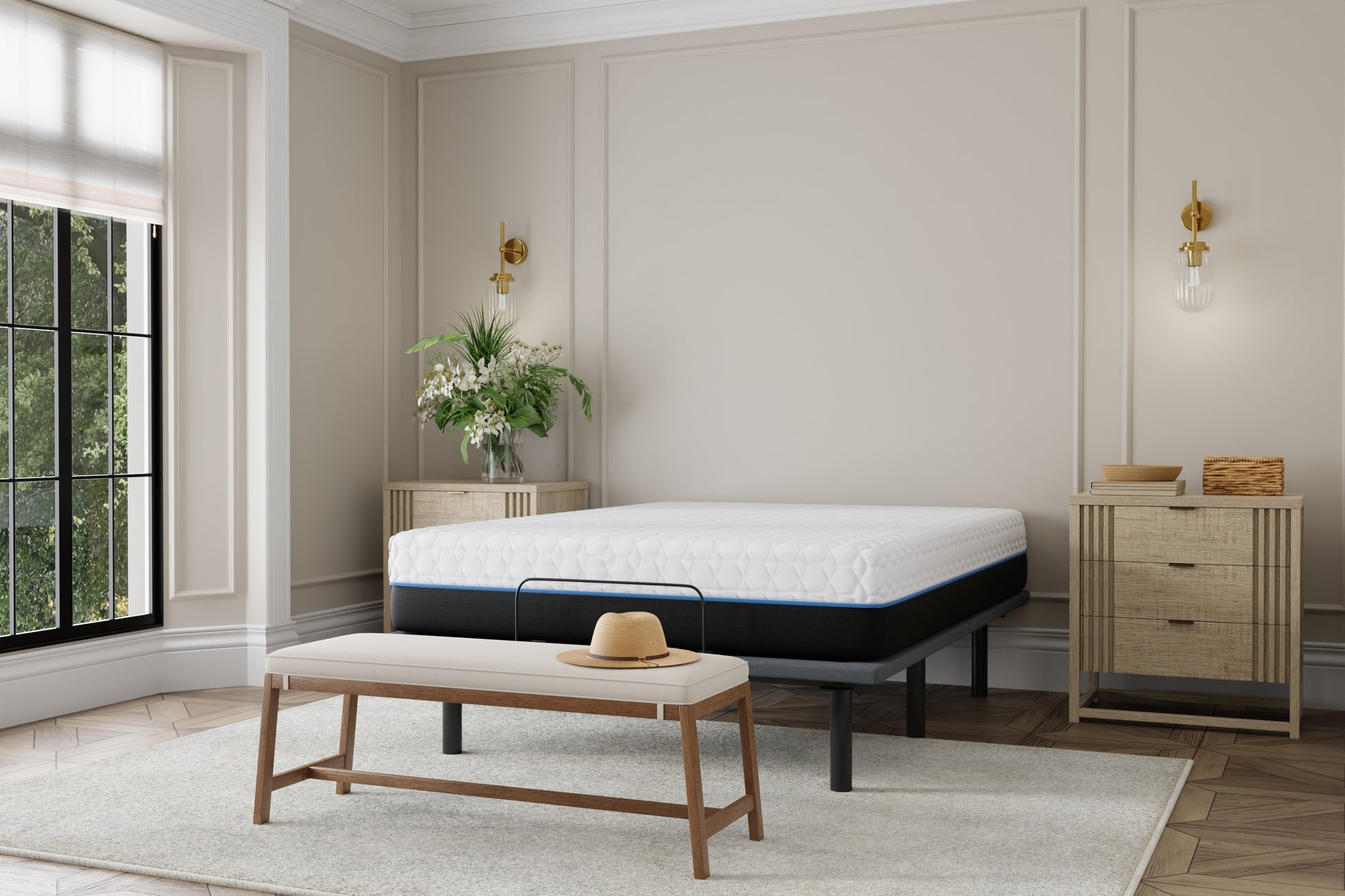 Copper Lux 14" Queen Plush Memory Foam Mattress With Phase Change Cooling Fabric White Gray Foam Queen