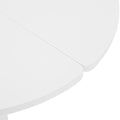 39.4'' Easy Assembly Round Petal Shaped Coffee Table, Cream Style Center Table With 3 Thick Legs, Minimalist Irregular End Table With Sleek Round Edges For Living Room, White White Mdf