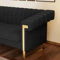 Fx P81Pu Bk Sofa 84.65Inch Fashionable Sofa For Livingroom And Office Room 3S Sofa Temu Suitable Black Pu 2 Seat