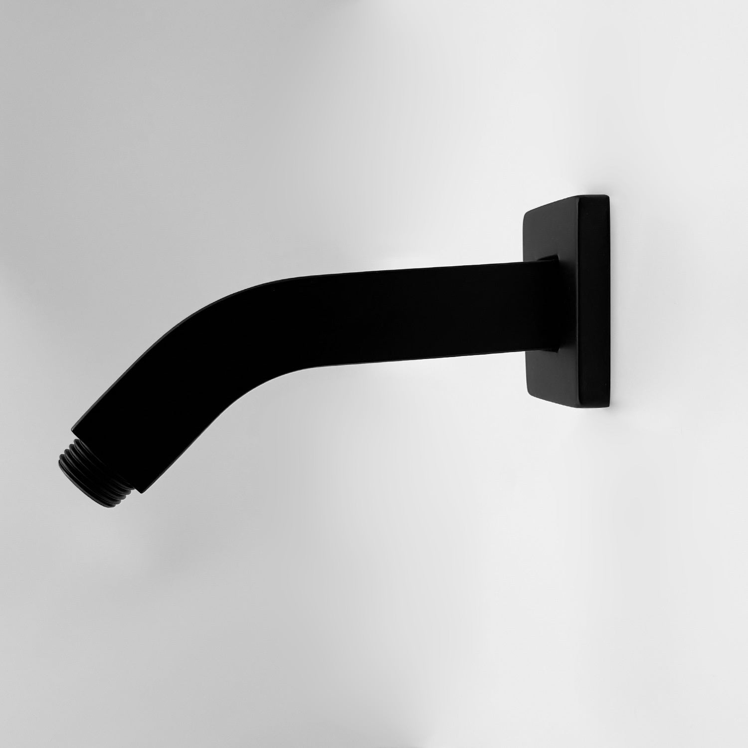 Square Shower Arm With Flange, 1 2 Npt Tapered Threads, Rain Shower Head Arm, Wall Mount Shower Extension Arm Matte Black Stainless Steel