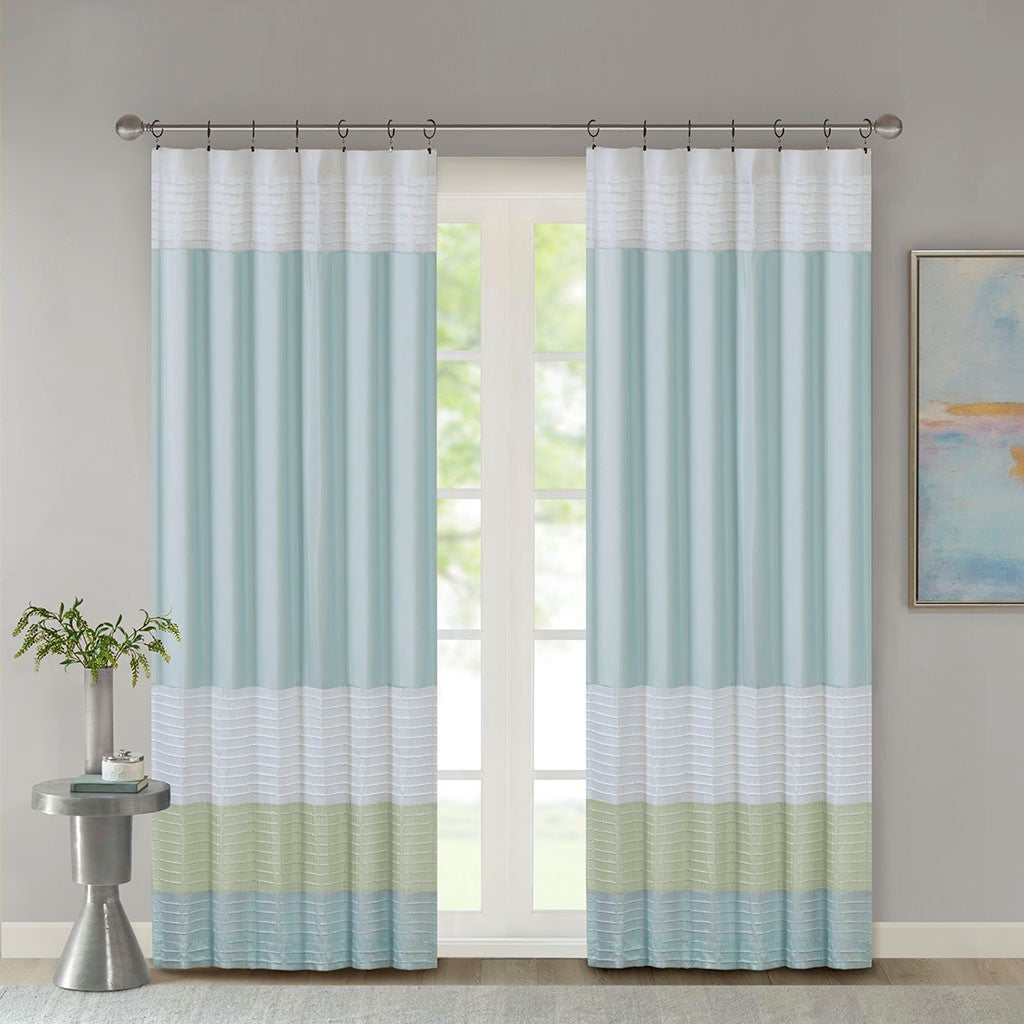 Polyoni Pintuck Curtain Panel Only 1 Pc Panel Multicolor Polyester