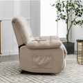 Massage Recliner Chair Electric Power Lift Recliner Chairs With Heat, Vibration, Side Pocket For Living Room Bedroom, Beige Beige Velvet