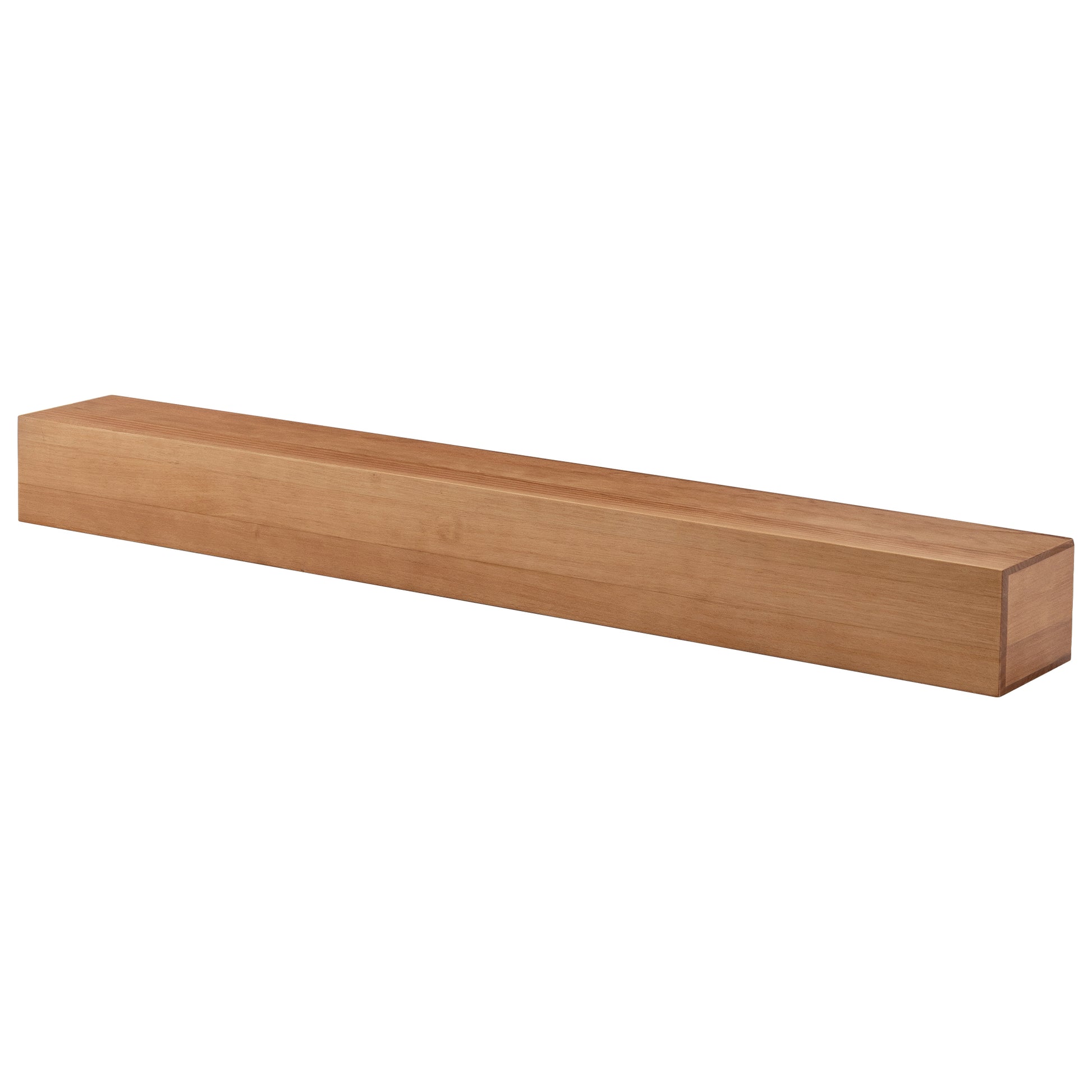 72'' Fireplace Mantel Wooden Wall Mounted Floating Shelf 8" Deep Solid Pine Wood,Natural Natural Wood