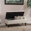 Hyatt Storage Ottoman Linen Fabric