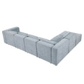 Modular Sofa Grayish Blue Chenille Fabric, Simple And Grand, The Seat And Back Is Very Soft. This Is Also A Knock Down Sofa Grayish Blue Chenille 6 Seat