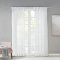 Twist Tab Voile Sheer Window Pair White Polyester