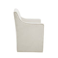 Skirted Dining Arm Chair With Casters Cream Wood