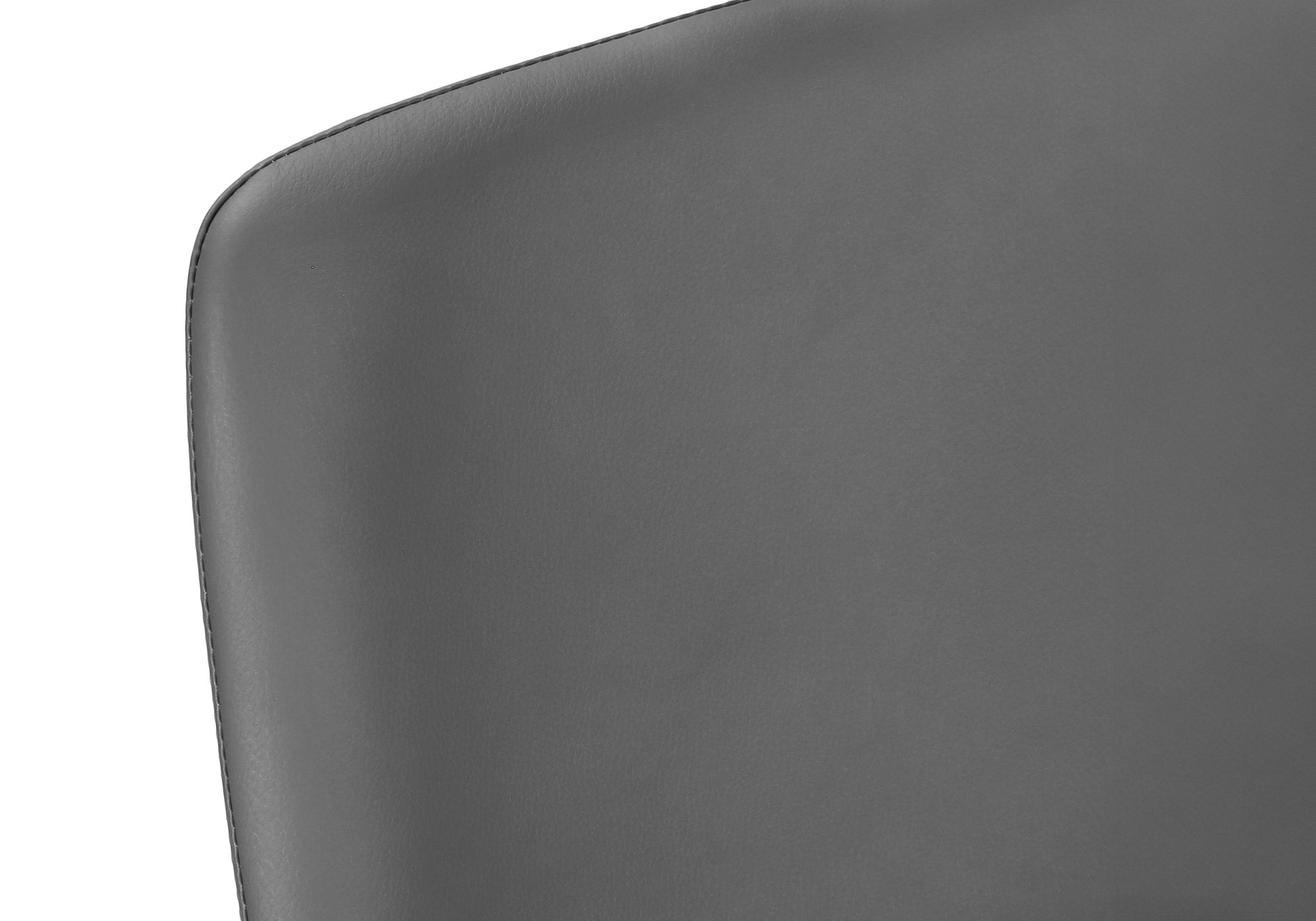 Office Chair, Bar Height, Standing, Computer Desk, Work, Grey Leather Look, Black Metal, Contemporary, Modern Grey Foam Polyurethane