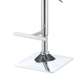 Casual Armless Adjustable Bar Height Stool, Black, Set Of 2 Chrome Metal
