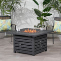 Square Iron Fire Pit 50000Btu Black Iron