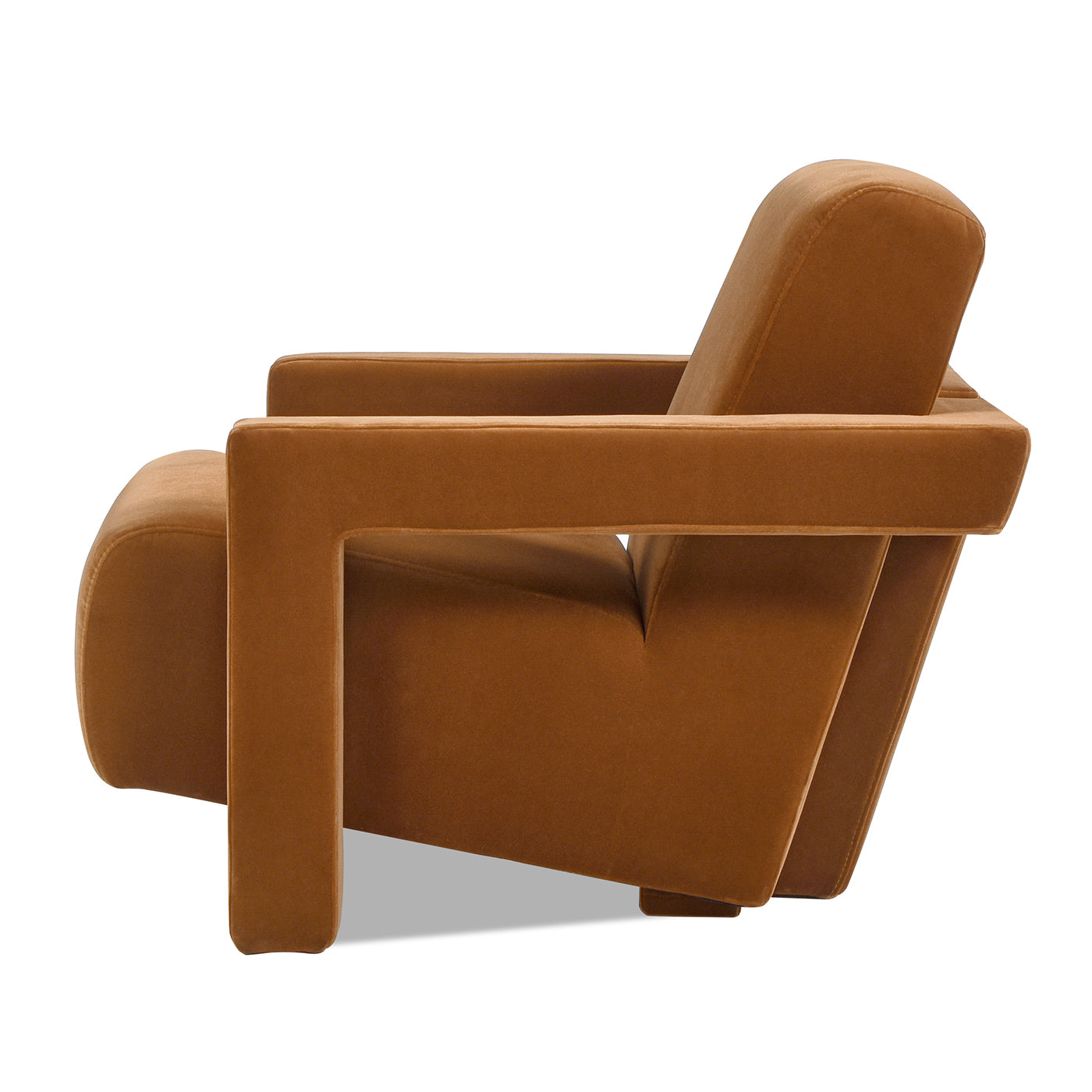 Ethan 28.5" Fully Upholstered Accent Arm Chair, Burnt Orange Performance Velvet Burnt Orange Foam Velvet