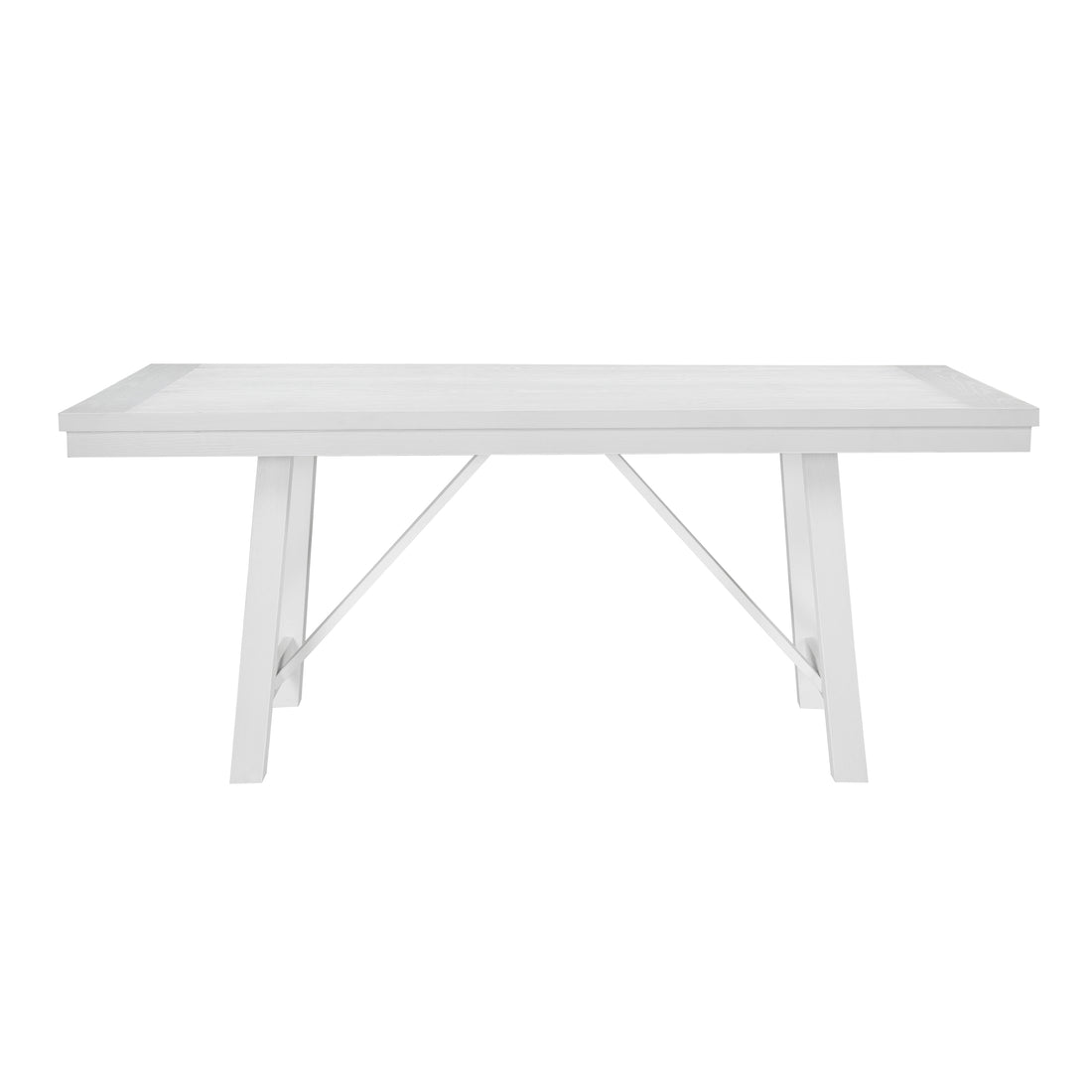 Contemporary White Finish 1Pc Dining Table Wooden Kitchen Dining Furniture Farmhouse Aesthetic White Seats 6 Dining Room Casual,Farmhouse Rectangular Wood