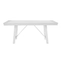 Contemporary White Finish 1Pc Dining Table Wooden Kitchen Dining Furniture Farmhouse Aesthetic White Seats 6 Dining Room Casual,Farmhouse Rectangular Wood