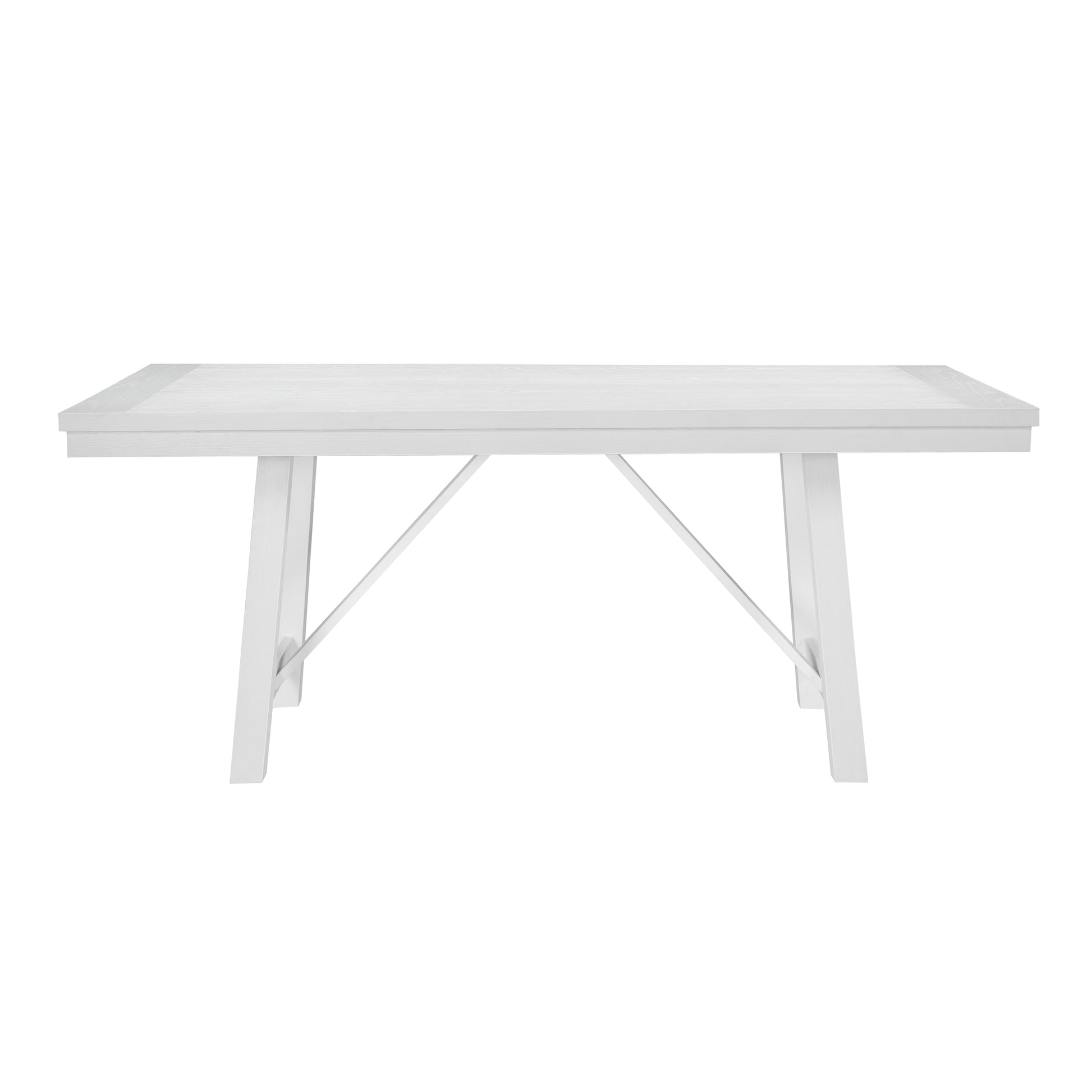 Contemporary White Finish 1Pc Dining Table Wooden Kitchen Dining Furniture Farmhouse Aesthetic White Seats 6 Dining Room Casual,Farmhouse Rectangular Wood