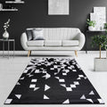 Jersey Area Rugs, Carpets For Livingroom, 7X10 Area Rugs ,3985 Black Grey Rectangle 8&10 Black Grey Contemporary Abstract Polypropylene