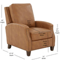 Jack Saddle Faux Leather Push Back Recliner Brown Foam Faux Leather