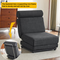 Single Sofa Chair Foldable Single Sofa Bed With Pillow,Portable Foldable Sofa Bed,Leisure Sofa Chair,Easy To Store,Made Ofand Wearable Linen,Dark Grey Dark Gray Modern Foam Linen