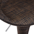 Homcom Adjustable Bar Stools Set Of 2, Rattan Bar Height Barstools With Swivel For Pub Counter Kitchen Brown Steel