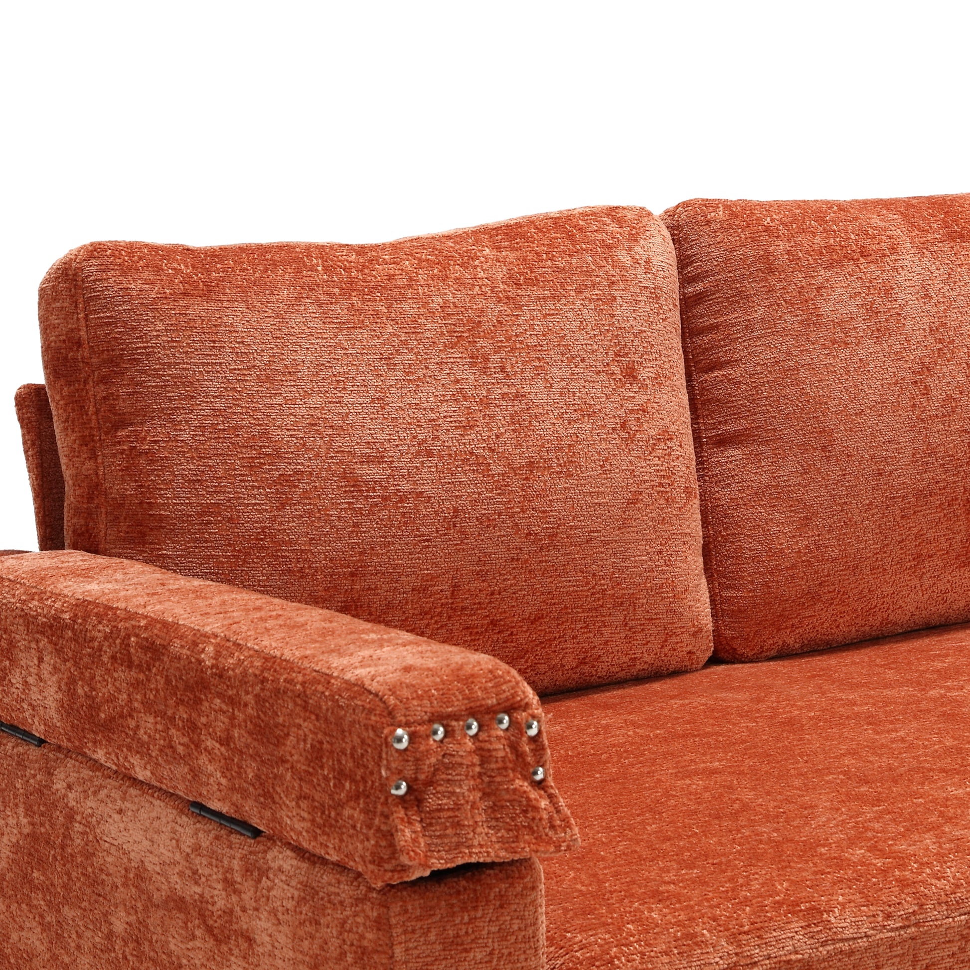 United Sectional Sofa Reversible Sectional Sleeper Sectional Sofa With Storage Chaise Orange Chenille