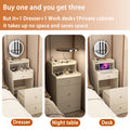 3 In 1 Vanity Desk With Mirror And Light ,Small Makeup Vanity Set With Charging Station, With 2 Drawers And Open Storage Space, With Upholstered Stool, Compact Dressing Table Writing Desk For Small Sp Light Yellow Mdf