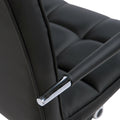 Homcom Home Office Chair, Modern Computer Desk Chair, Task Chair With Upholstered Pu Leather, Adjustable Height, Swivel Wheels, Black Black Faux Leather