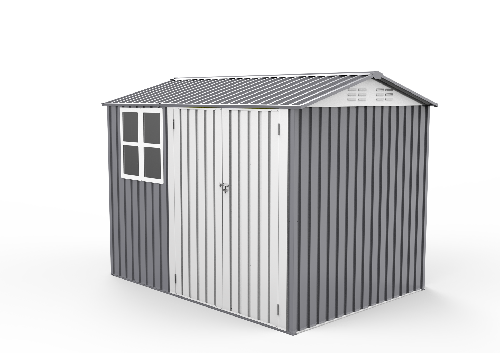 Storage Shed 6 X 8 Ft Large Metal Tool Sheds With Window Grey Rectangular None Garden & Outdoor Modern Year Round Use Anchored Metal