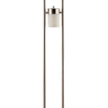 65 Inch Silver Floor Lamp, 3 Horizontal Swivel Lights, Frosted Glass Shade Silver Glass Metal