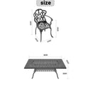 Cushions In Random Colors 7 Piece Set Of Cast Aluminum Patio Furniture With Cushions Yes Dining Set Black Seats 6 Rust Resistant Frame Water Resistant Cushion Dining Room Complete Patio Sets Aluminium