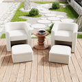 Accent Chair White Sofa Chair One Set, Modern Living Room Side Chair, Single Sofa Chair, Footstool With Storage, Suitable For Bedroom Office Reading Space, Study Cream White Cream White Foam Velvet