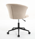 Home Office Chair, Velvet Fabric Swivel Flower Shape Computer Desk Chair For Home Office Or Bedroom Camel Foam Polyester Blend