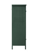 2 Doors Metal Storage Cabinet,Display Cabinet With Glass Doors,Metal Kitchen Sideboard Buffet Cabinet,Glass Storage Cabinet For Dining Room,Living Room,Bedroom Dark Green Modern Iron