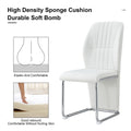 Table And Chair Set, Modern Luxurious White Imitation Marble Pattern Mdf Dining Table,Rectangular Dining Table, Matched With Uniquely Shaped Pu High Backrest Seats,Suitable For Various Occasions. White Seats 4 Mdf