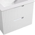 24 Inch Floating Bathroom Vanity With Ceramic Sink, Modern Bath Storage Cabinet Vanity With Drawers Wall Mounted Combo Set For Bathroom, White White Mdf