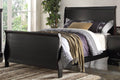 Modern 1Pc Full Size Bed Bedroom Furniture Sleigh Design Headboard Footboard Plywood 1Pc Bedframe Box Spring Required Full Black Wood Bedroom Contemporary,Modern,Transitional,Ultra Modern Rubberwood Bed Frame Plywood