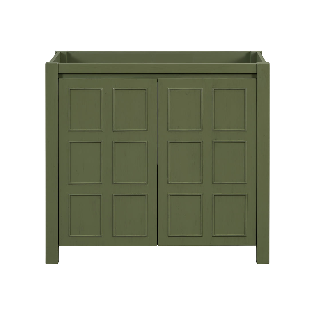 Cabinet Only 36" Bathroom Vanity With Adjustable Shelves Green Bathroom Solid Wood Mdf