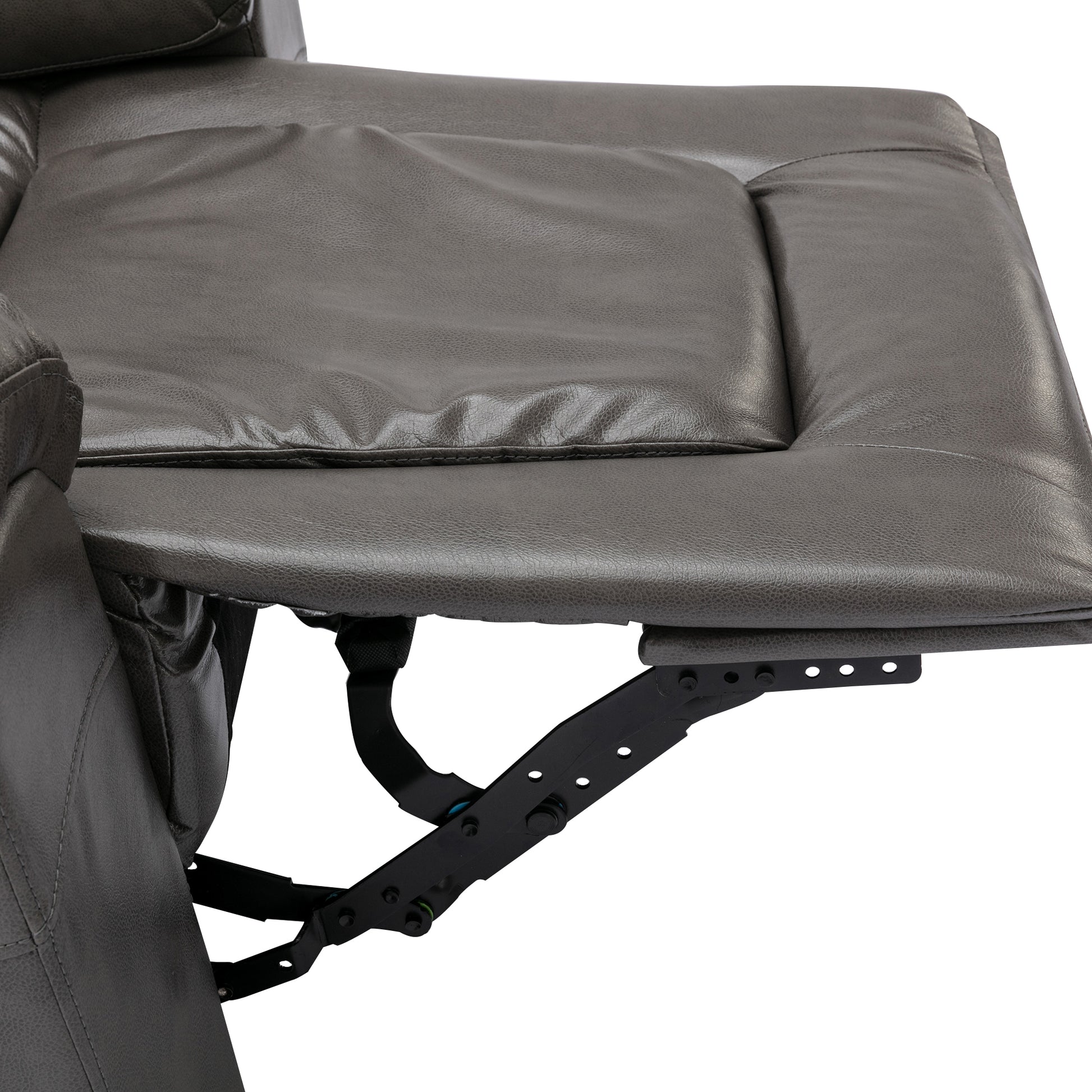 3 Seater Home Theater Recliner Manual Recliner Chair With Two Built In Cup Holders For Living Room,Bedroom, Grey Grey Foam Pu