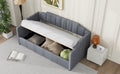 Upholstered Daybed With Underneath Storage,Twin Size, Gray Twin Gray Upholstered